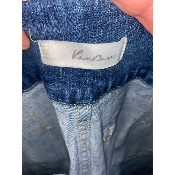 KanCan Womens Distressed Flare Durkin Jeans High Rise Raw Hem Size 7/27 BOHO - Picture 3 of 11